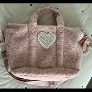 Rose Cozy Mini Tote with Pearl Heart Patch